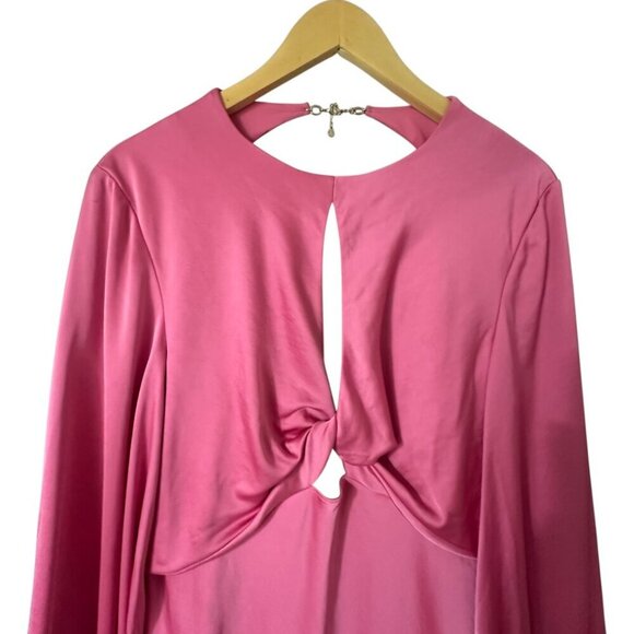 Significant Other Demi Pink Satin Open Back Midi Gown Dress 10 Evening Cocktail - Picture 5 of 13